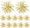 24 Pcs Bows for Gift Wrapping, 6 Inch Christmas Curly Burst Bow Self Adhesive Glitter Gift Bows for DIY Crafts Christmas Birthday Wedding Party Favors Decorations (Gold)